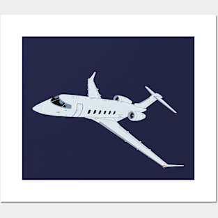 Bombardier Challenger 350 Jet Illustration Posters and Art